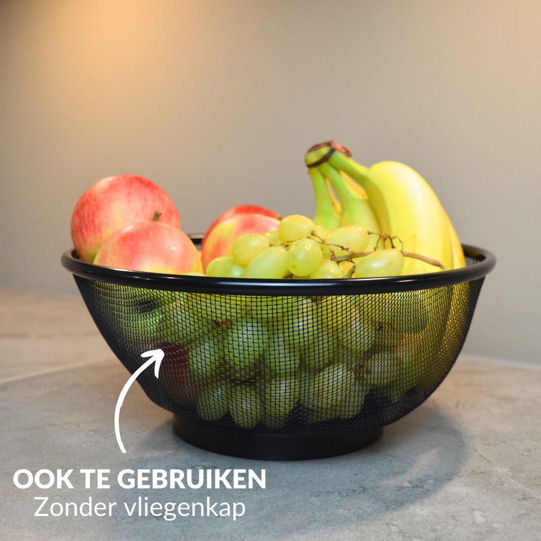 Sfeerfoto2_ Fruitschaal zwart_ Fruitschaalmetaal_ Vliegenkap