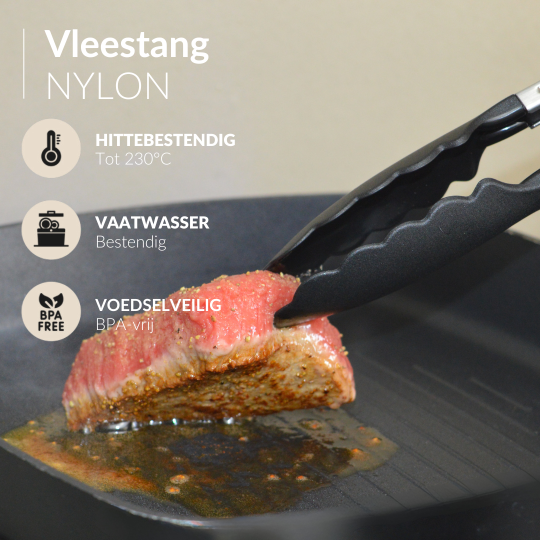 MACTANO Draaibare Grilltang - Roestvrij Staal Met Siliconen Handvat - 360° Draaibaar Voor Worstjes, Vlees En Groenten